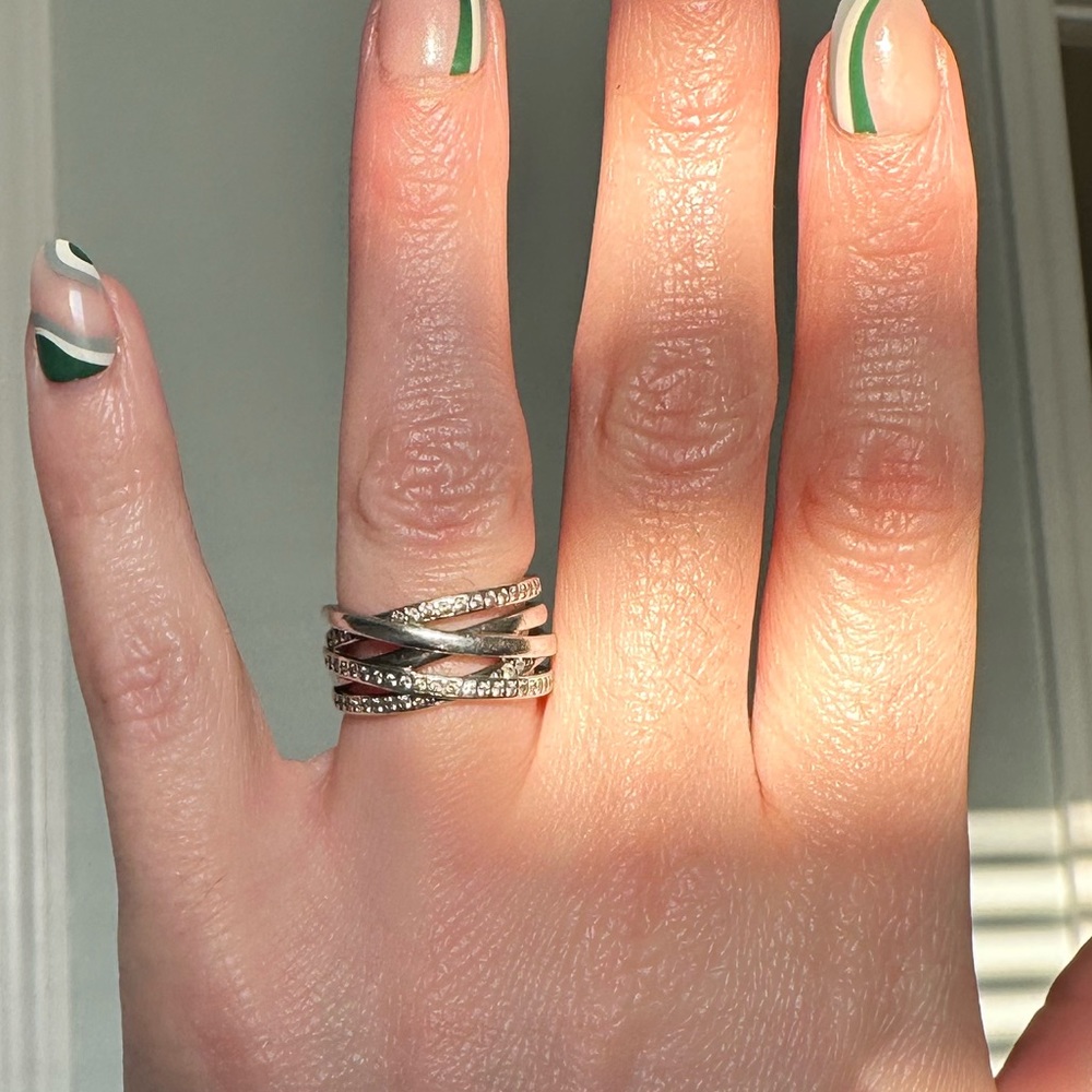 Pandora Silver Twisted Band Ring